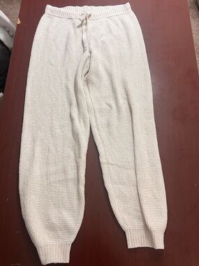 aerie Soft Cream Knit Lounge Pants
